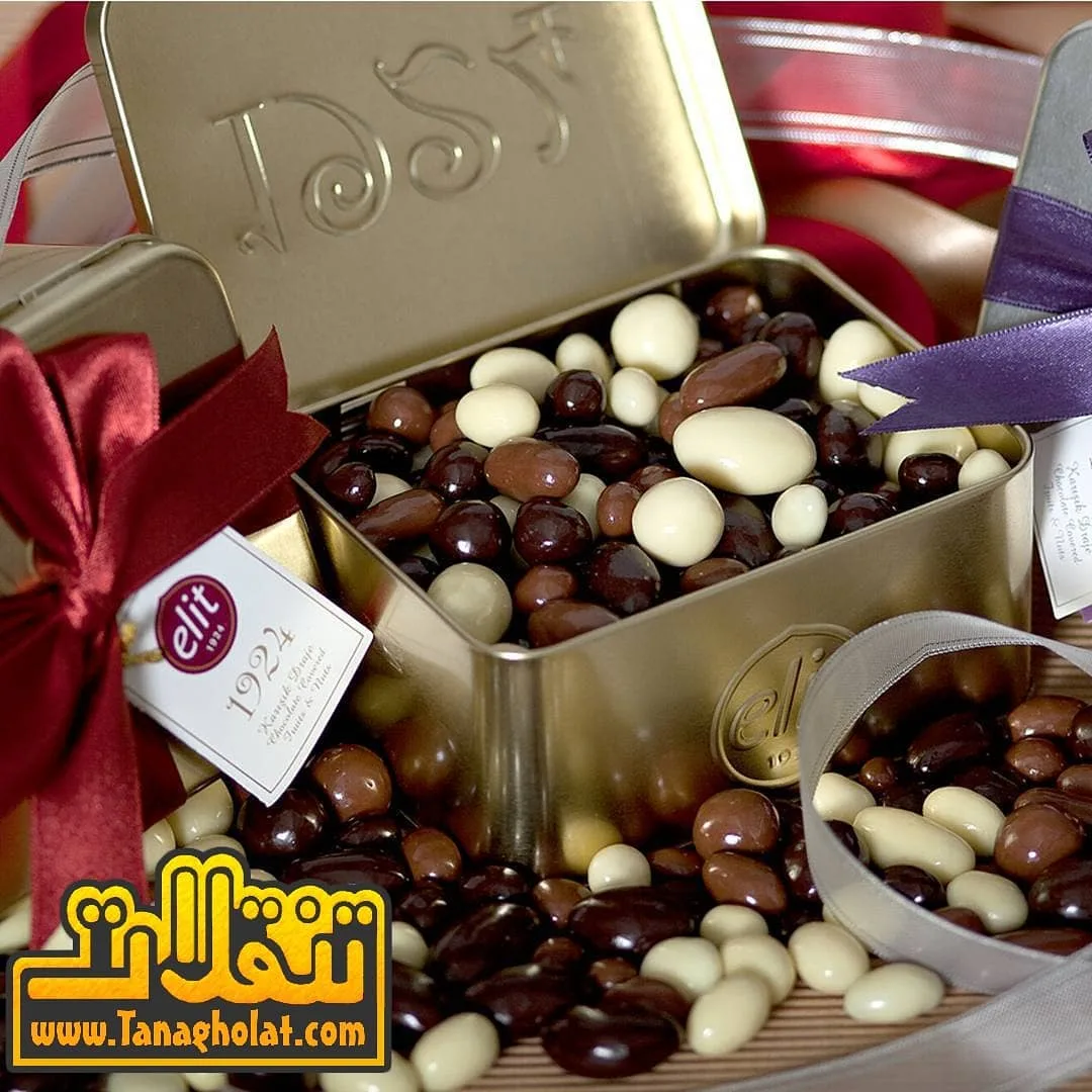 شکلات کادویی الیت جعبه فلزی طلایی