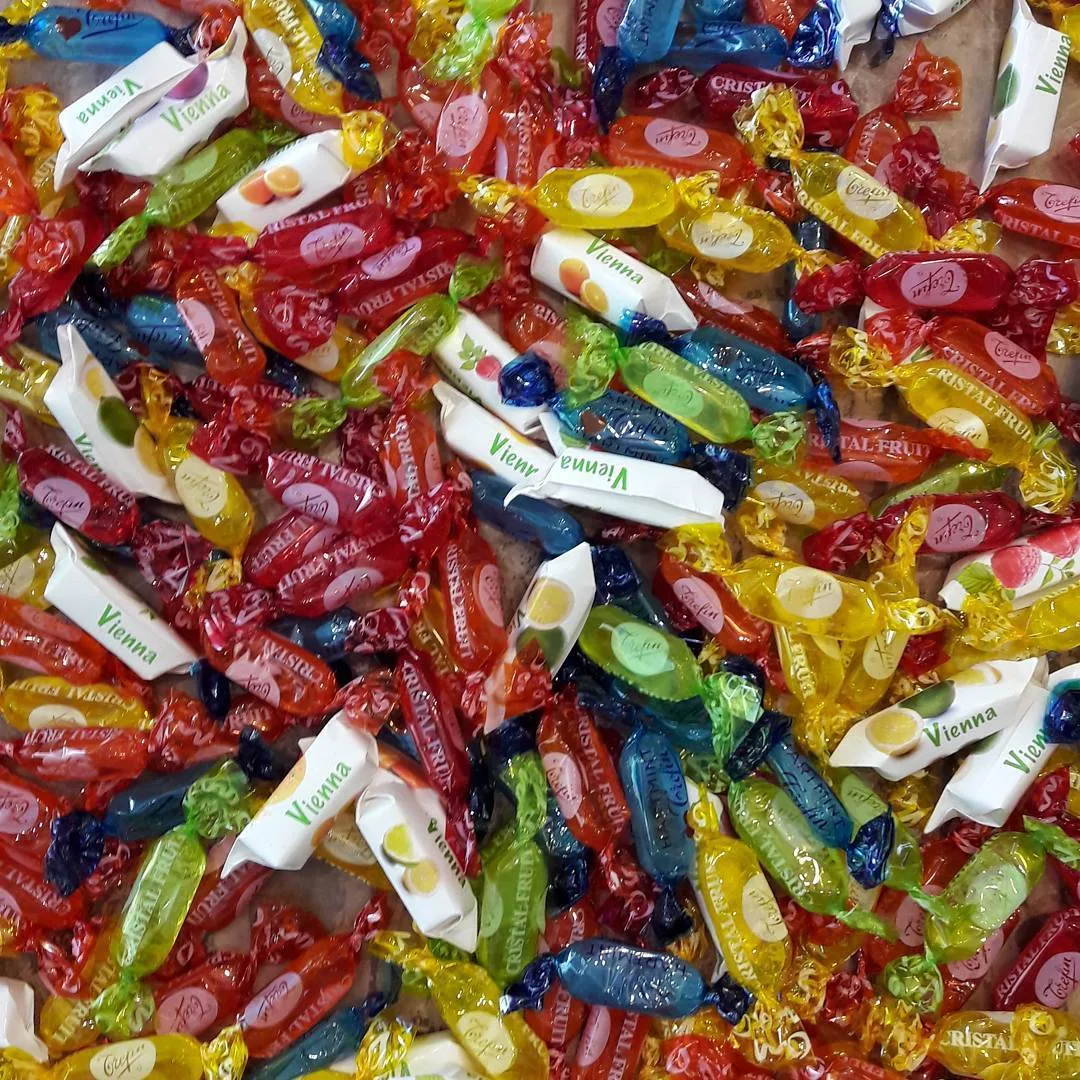 آبنبات شیشه‌ای بلژیکی میوه و نعناع