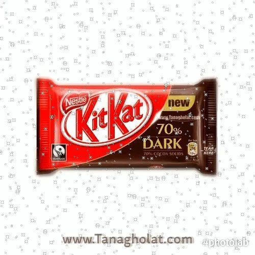 شکلات تلخ ۷۰ درصد کیت کت، رنگ قرمز و قهوه‌ای، تخته‌ای