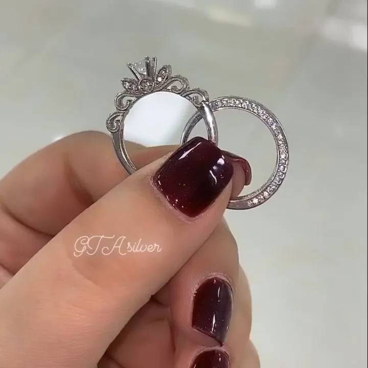 حلقه نقره، رنگ نقره‌ای، تک نگین