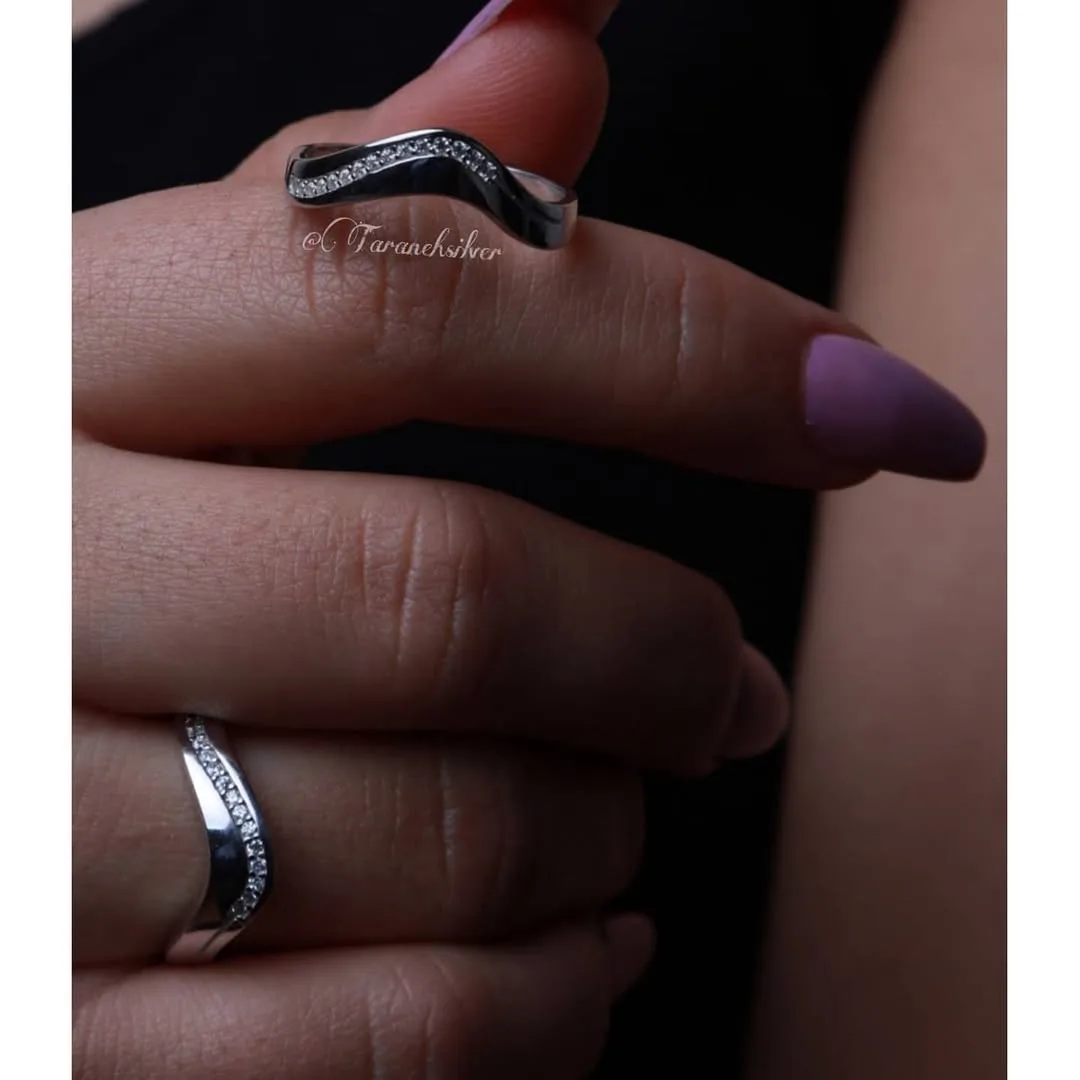 حلقه ست نقره ازدواج طرح ژرمن