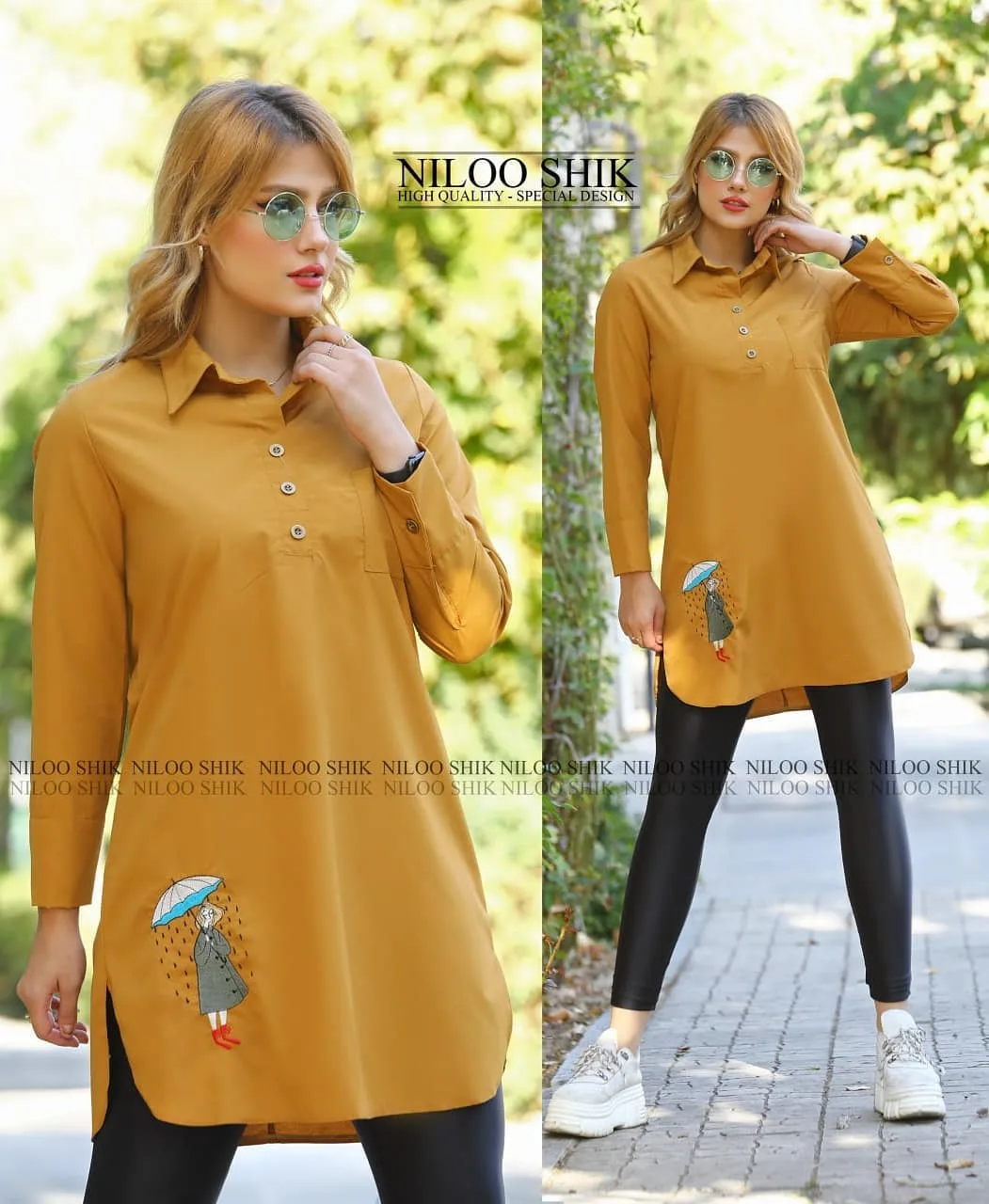 تونیک مانتویی گلدوزی