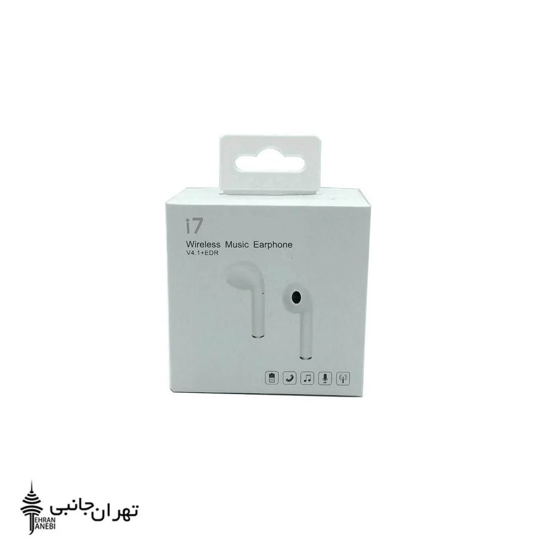 ایرپاد بلوتوثی i7 طرح، رنگ سفید، جنس پلاستیک، توییری، بی‌سیم