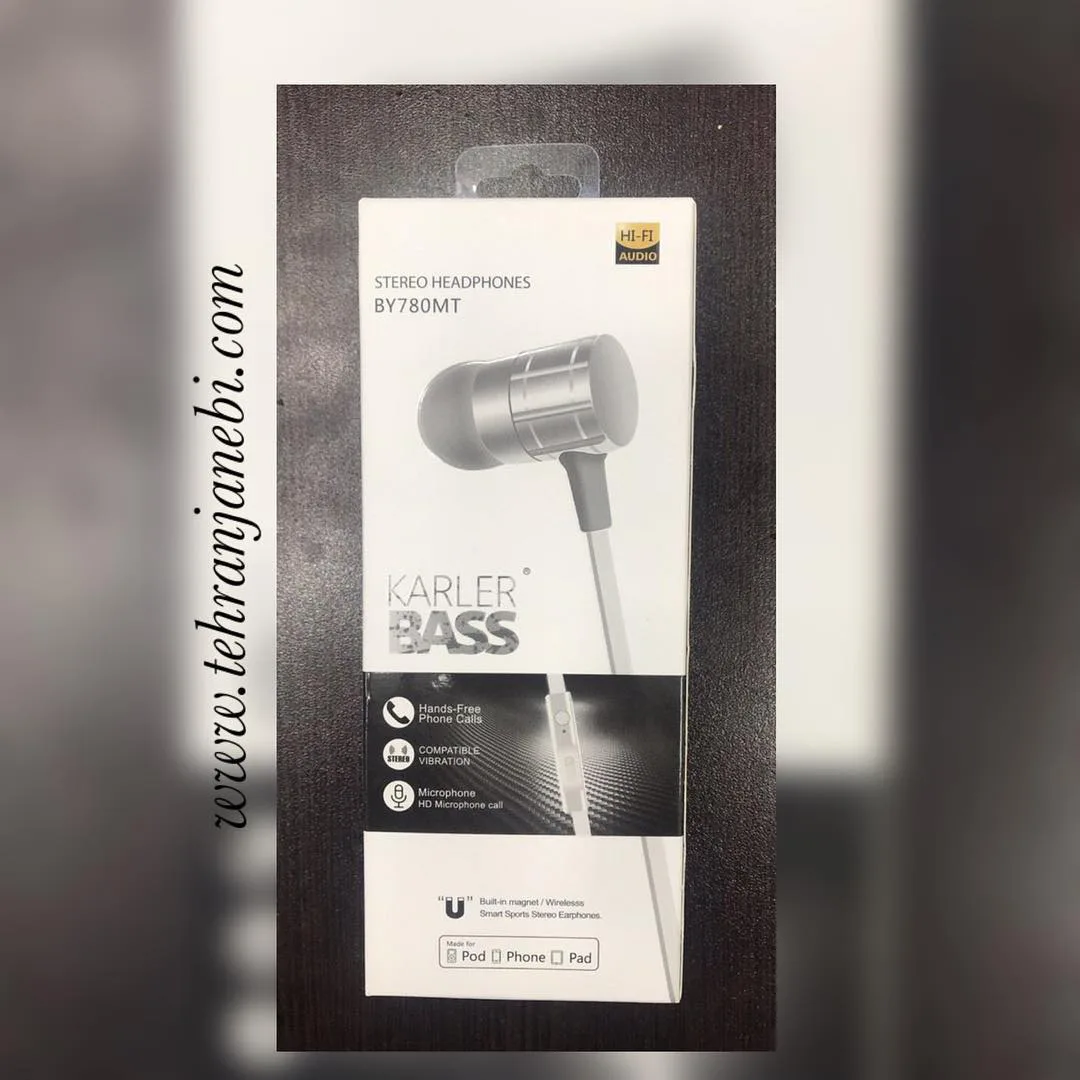 هندزفری سیمی BY780MT، رنگ نقرهای و خاکستری، جنس پلاستیک و فلز، توگوشی با کنترلر روی سیم
