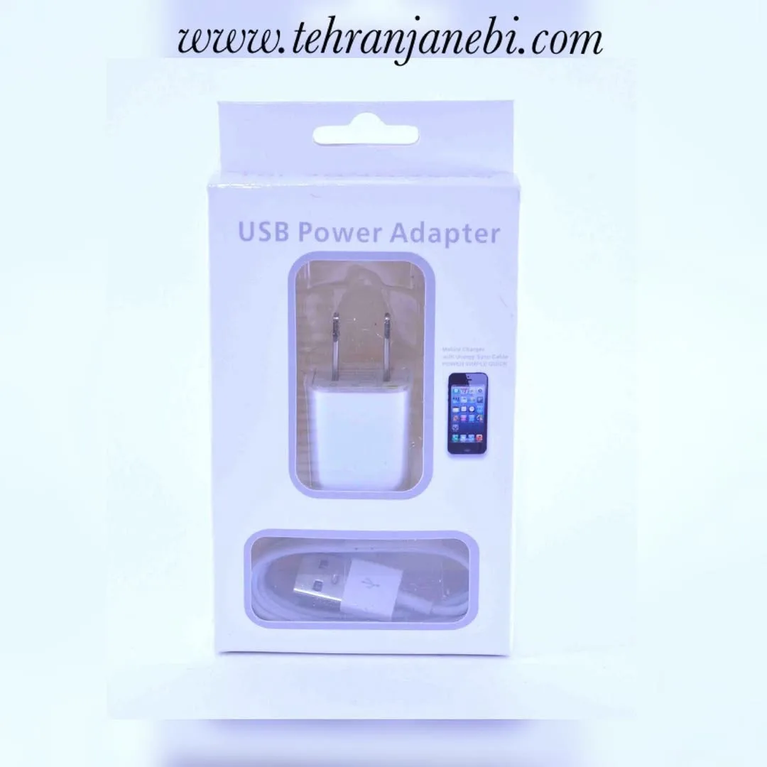 شارژر کلگی آیفون با کابل، رنگ سفید، جنس پلاستیک، کلگی و کابل شارژ