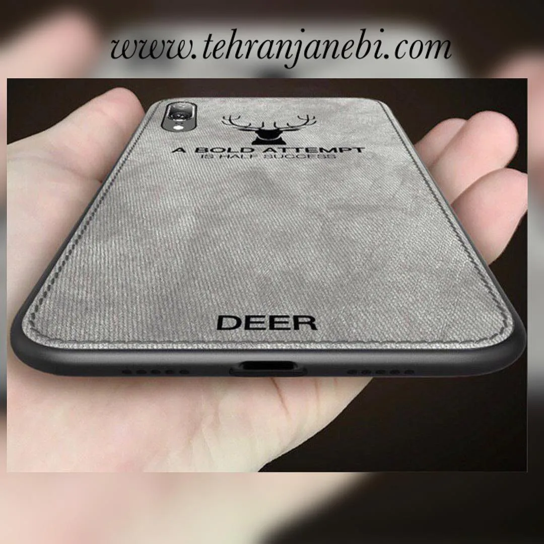 گارد گوشی طرح Deer، رنگ خاکستری، جنس پارچه، پشت گرد