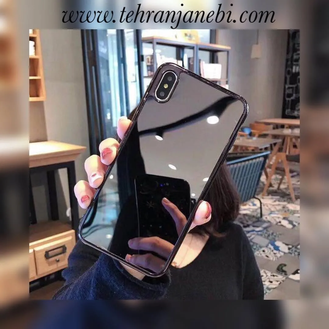 قاب گوشی آینه‌ای، رنگ مشکی، جنس پلاستیک