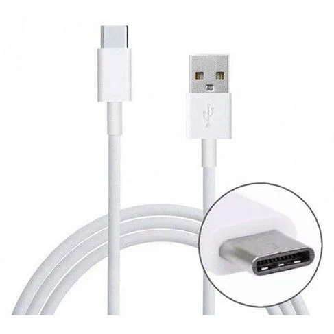 کابل شارژ تایپ سی سامسونگ، رنگ سفید، جنس پلاستیک، USB به Type-C