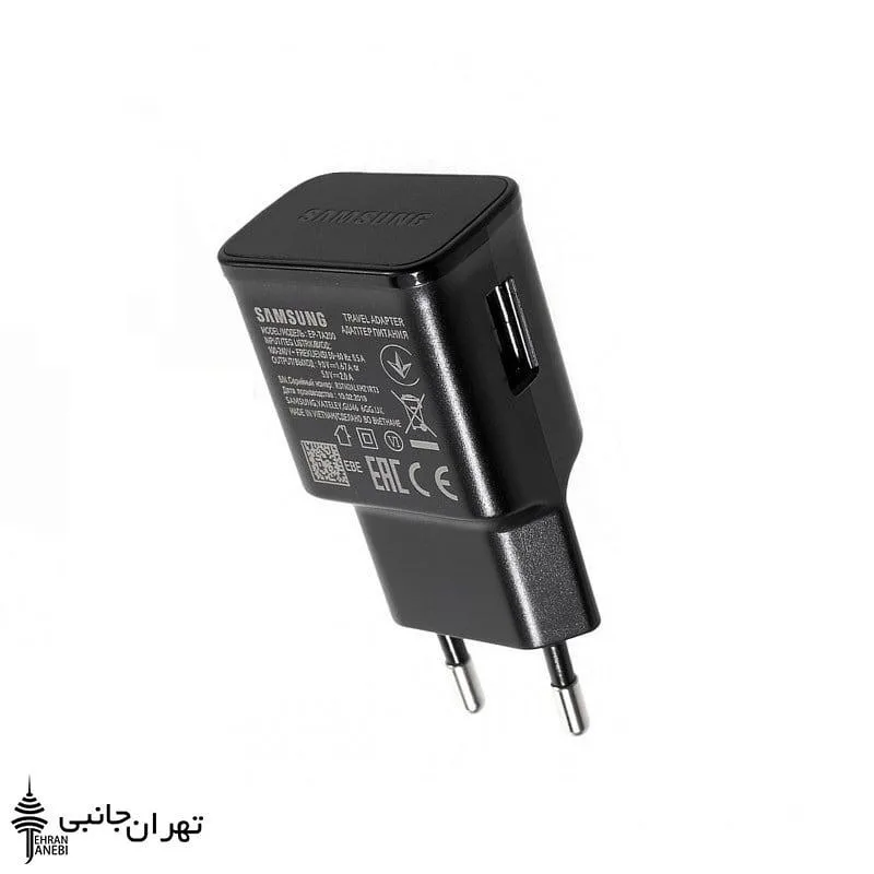 کلگی شارژر سامسونگ S10، رنگ مشکی، جنس پلاستیک، دو پورت، دو شاخه
