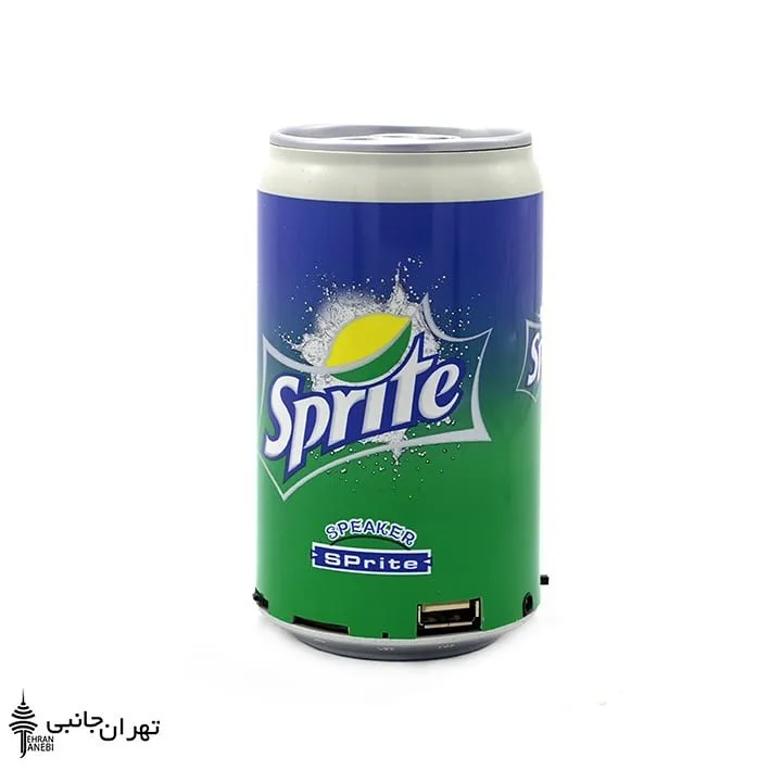 اسپیکر طرح اسپرایت، رنگ سبز و آبی، جنس فلز، استوانه‌ای، طرح قوطی