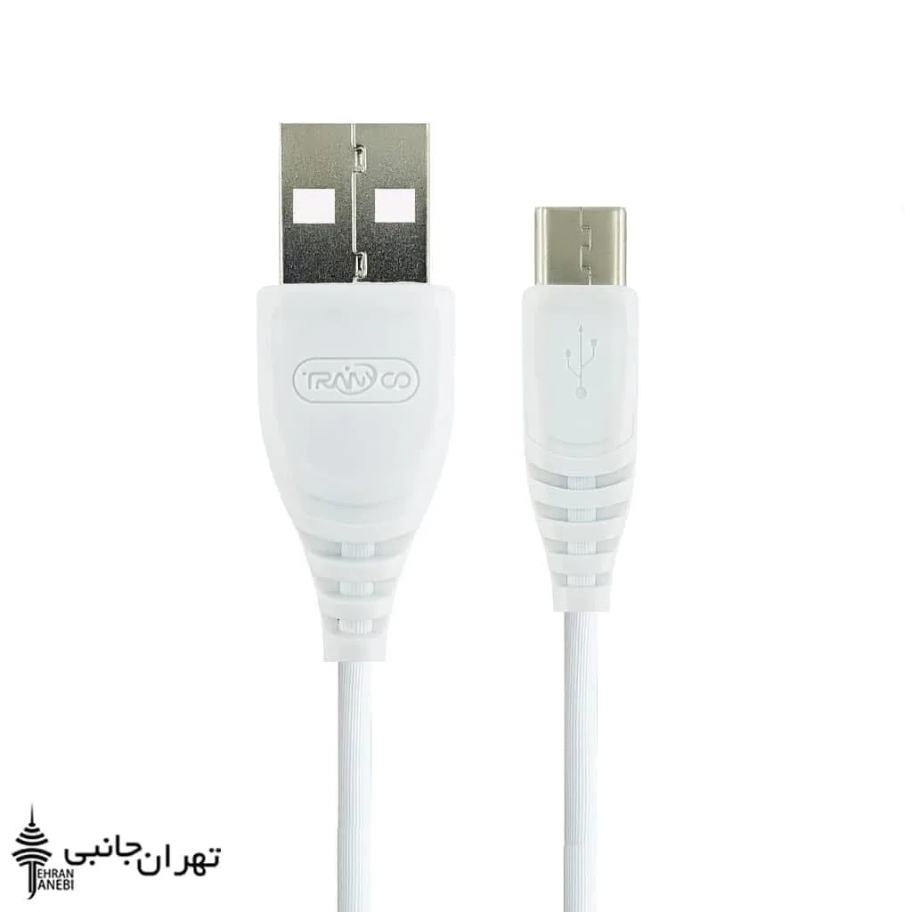 کابل شارژ مدل S2-V TRANYOO، رنگ سفید، جنس پلاستیک، تایپ سی