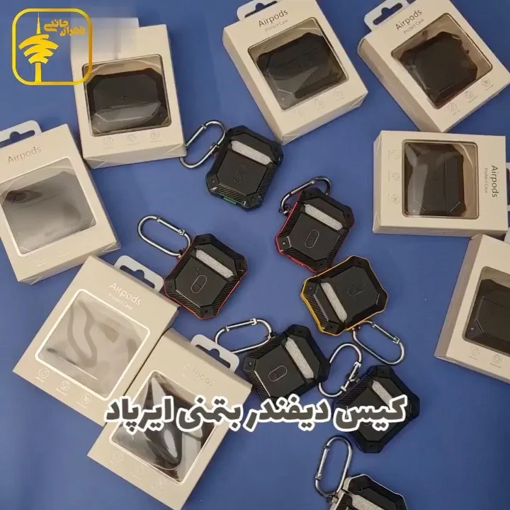 کیس ایرپاد دیفندر، رنگ مشکی، زرد و قرمز، جنس پلاستیک و سیلیکون، قاب محافظ ایرپاد