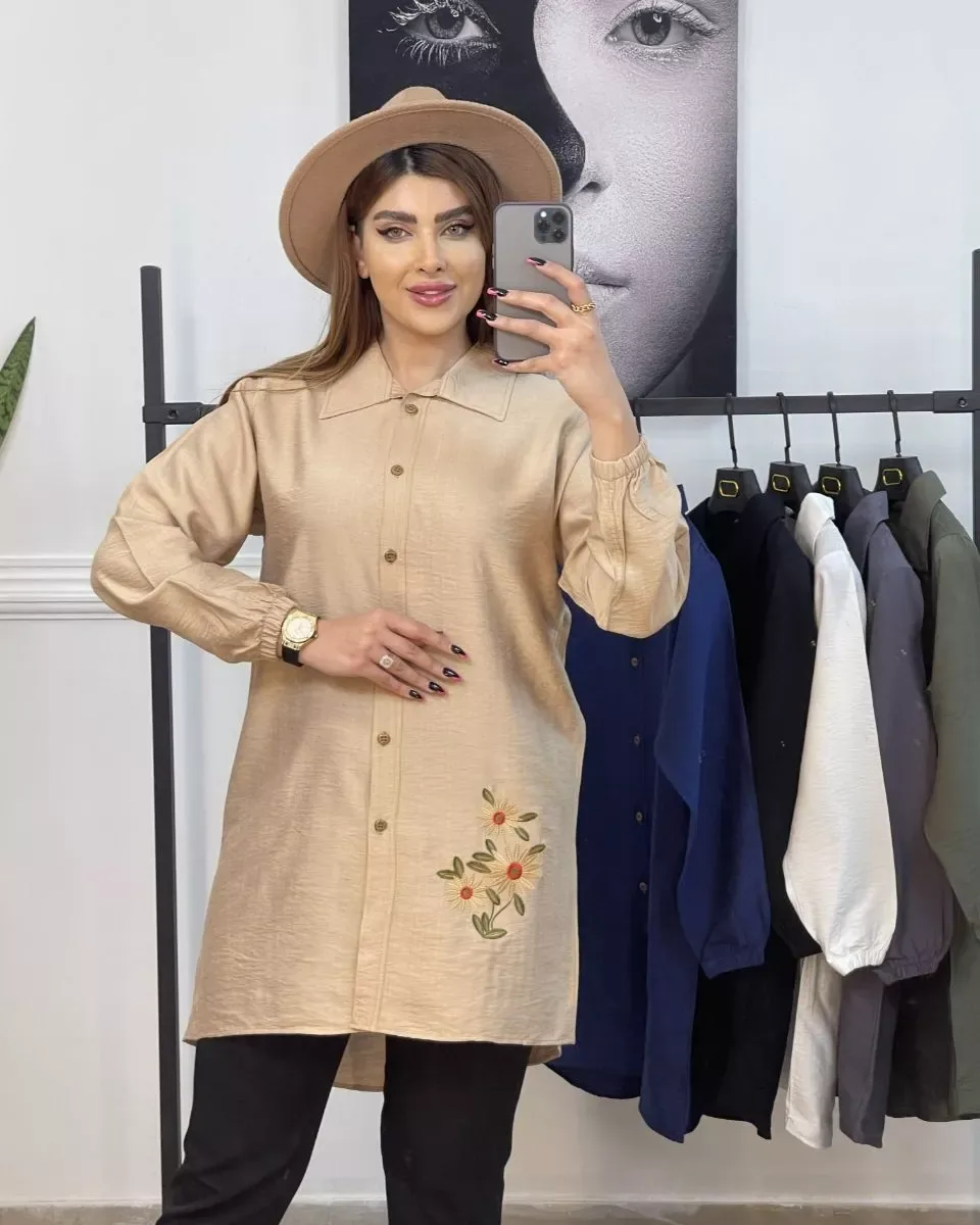 مانتو بابوس گلدوزی آفتابگردان