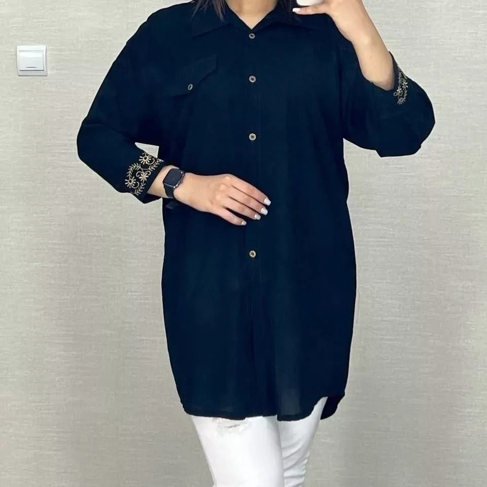 پانچ مشکی جت بلک گلدوزی