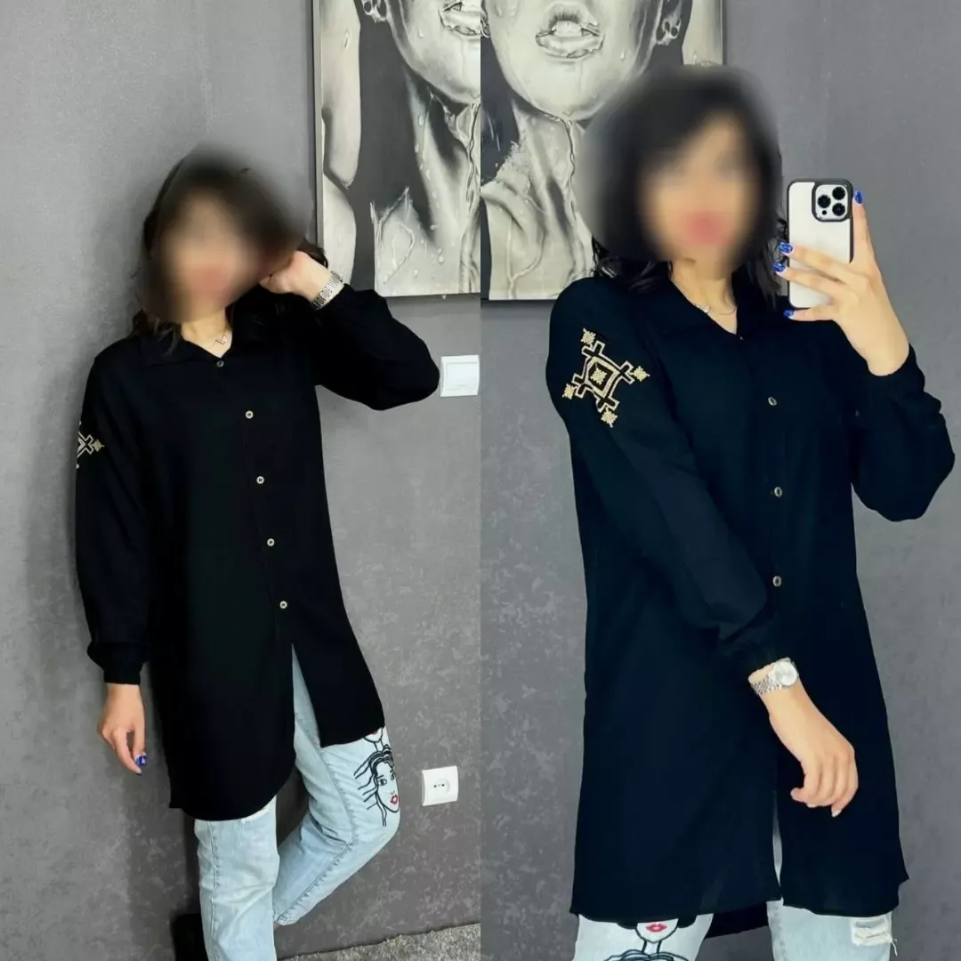 مانتو محرمی آستین گلدوزی
