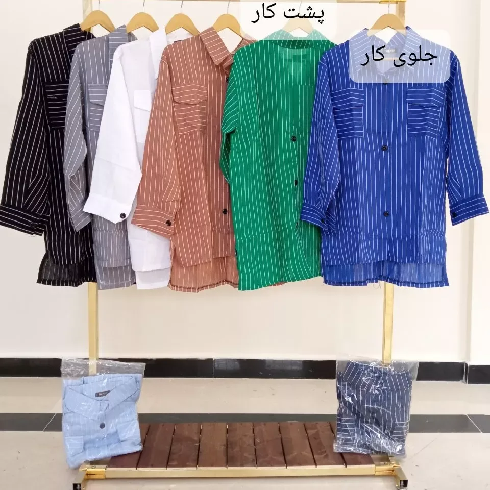 مانتو پیراهنی پلوتی پشت دکمه