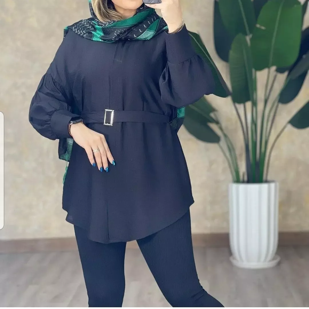 شومیز پیراهنی بابوس دکمه مخفی