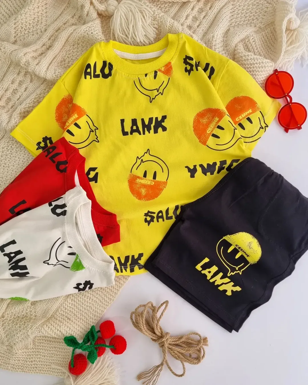 ست تیشرت لانگ و شلوارک بچگانه