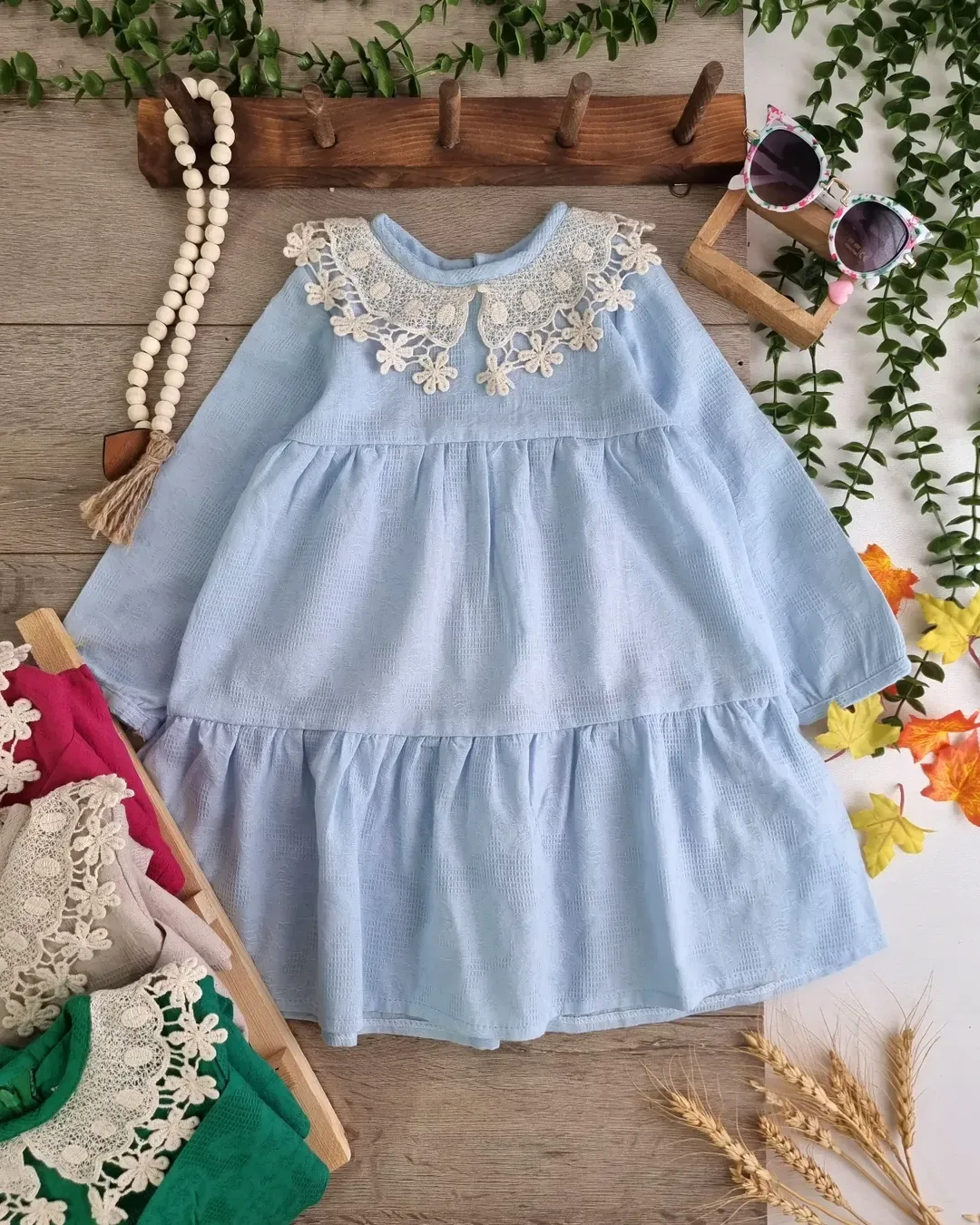 پیراهن دخترانه نخ ژاکارد