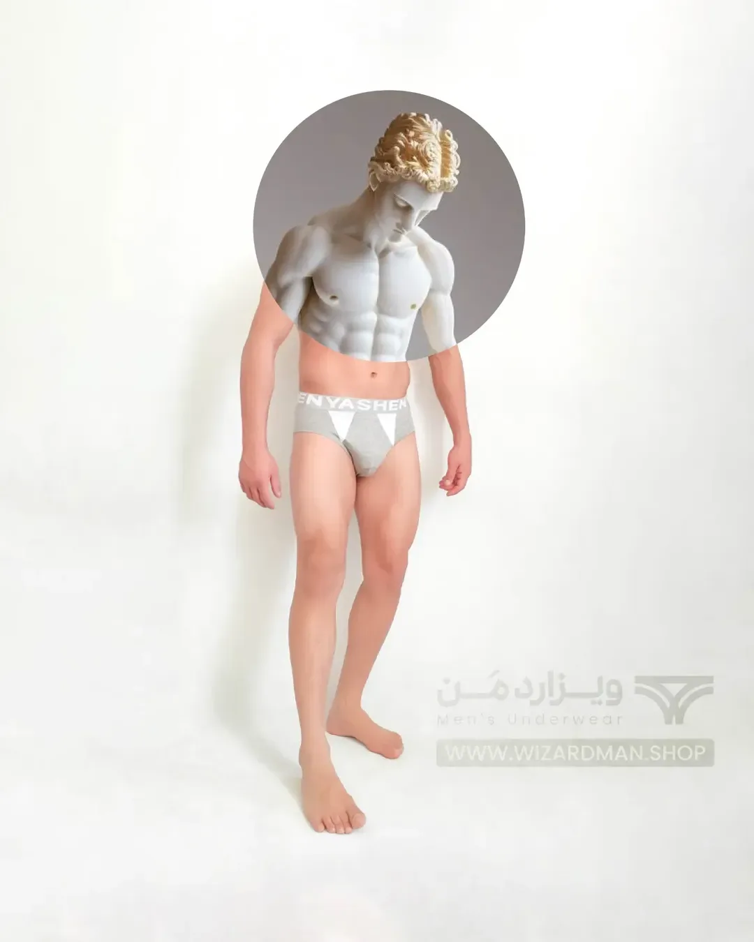 اسلیپ مردانه کد 0024، رنگ خاکستری و سفید