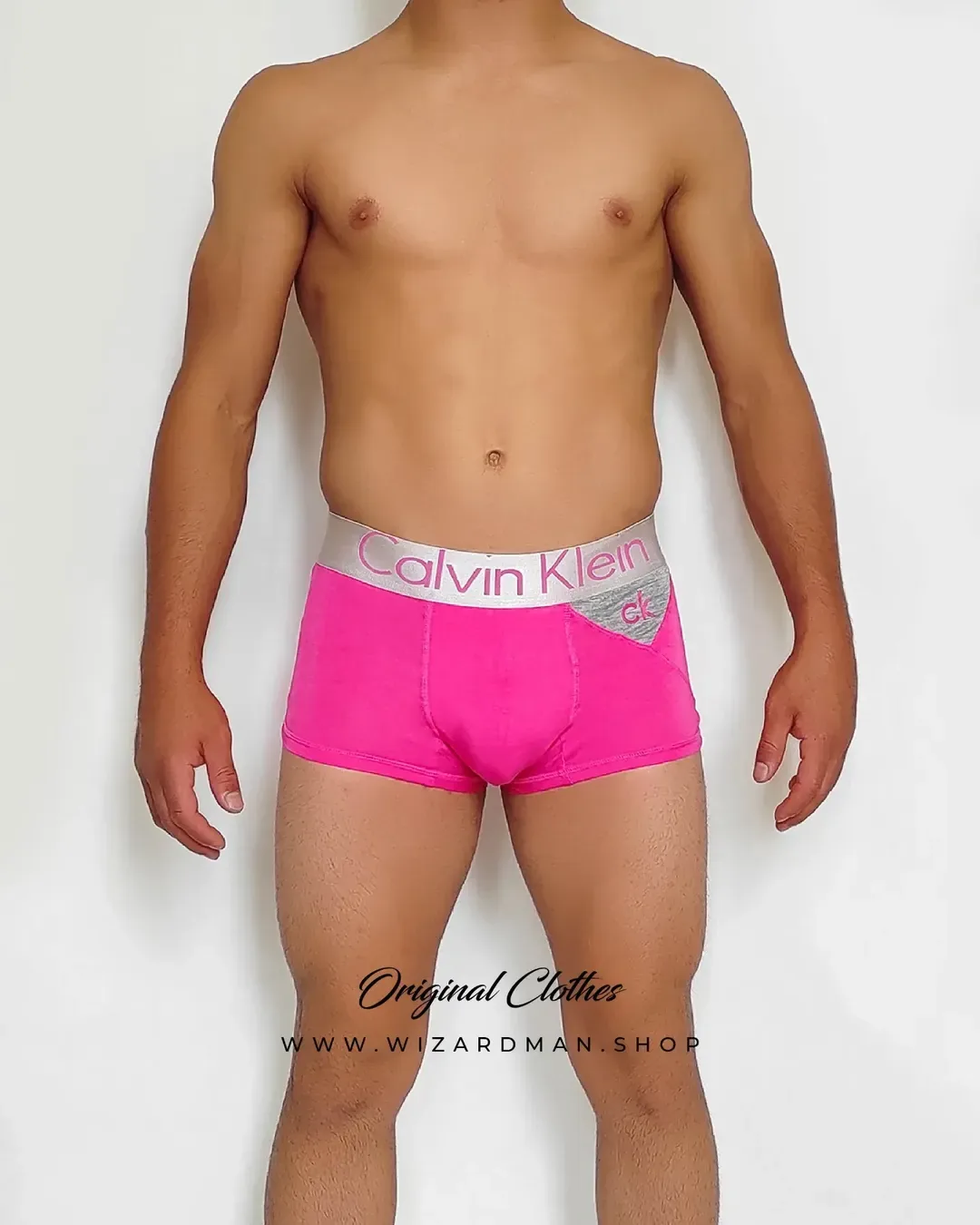 شورت مردانه کد 0133، رنگ صورتی و خاکستری، باکسر، کشی