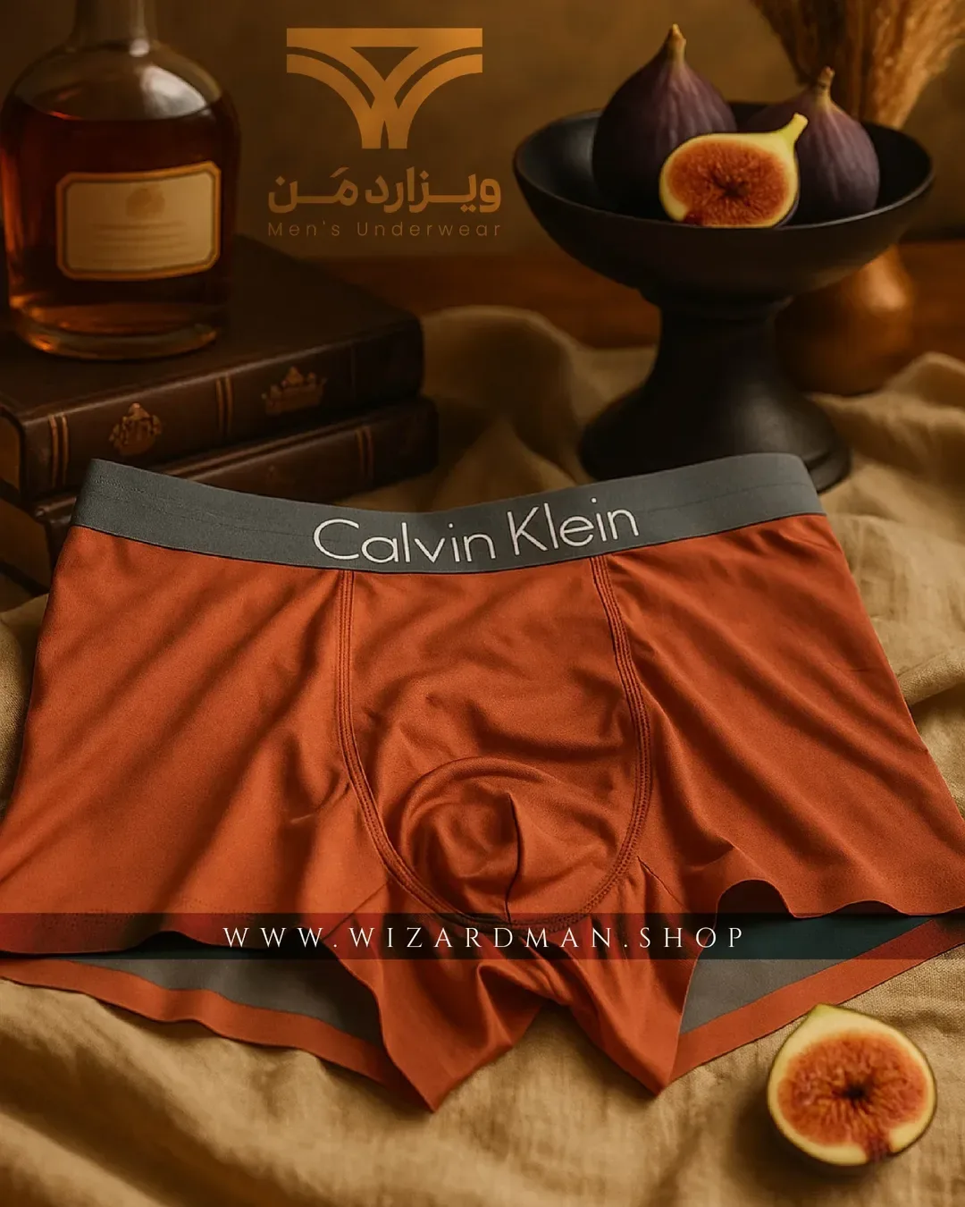 شورت مردانه ابریشم شیشه ای، رنگ قهوه‌ای و خاکستری، باکسر، جذب