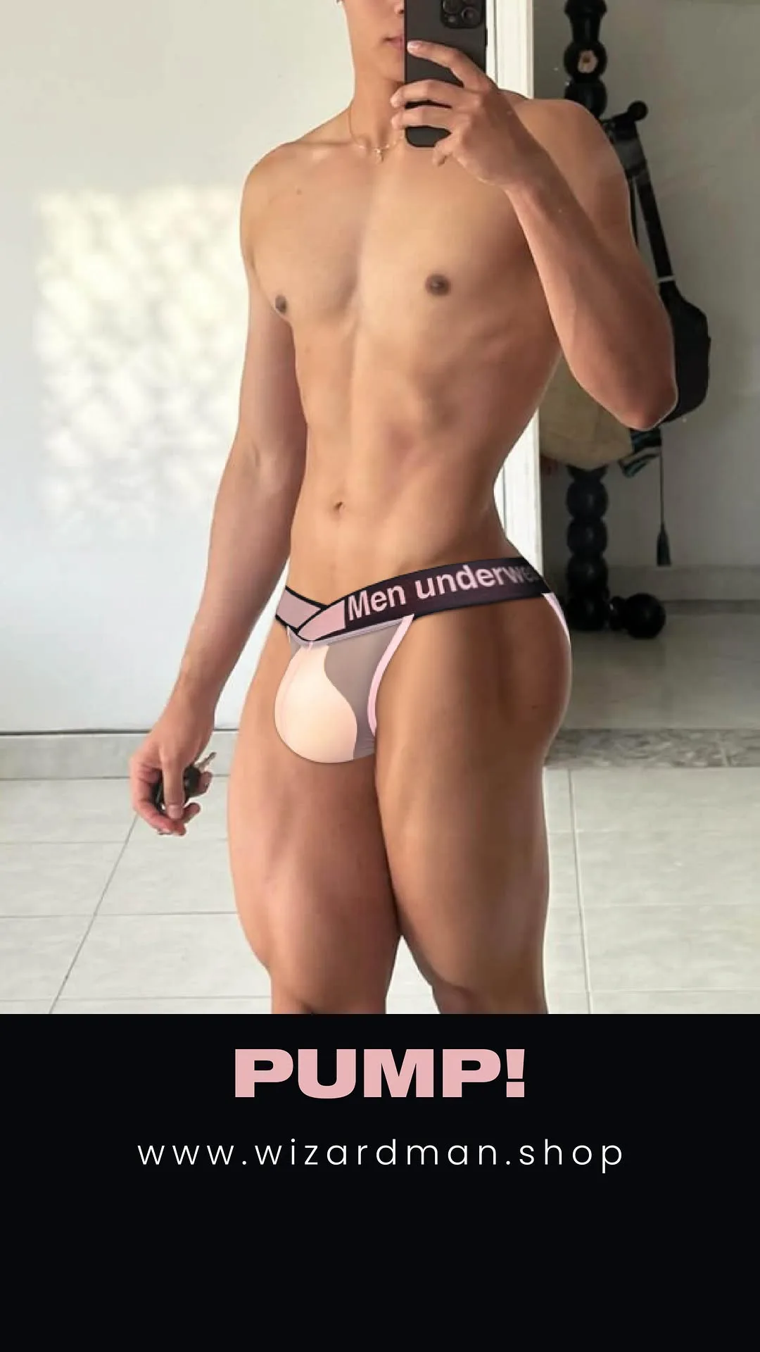 شورت اسلیپ مردانه مودال Pump، رنگ صورتی و کرم، سلک