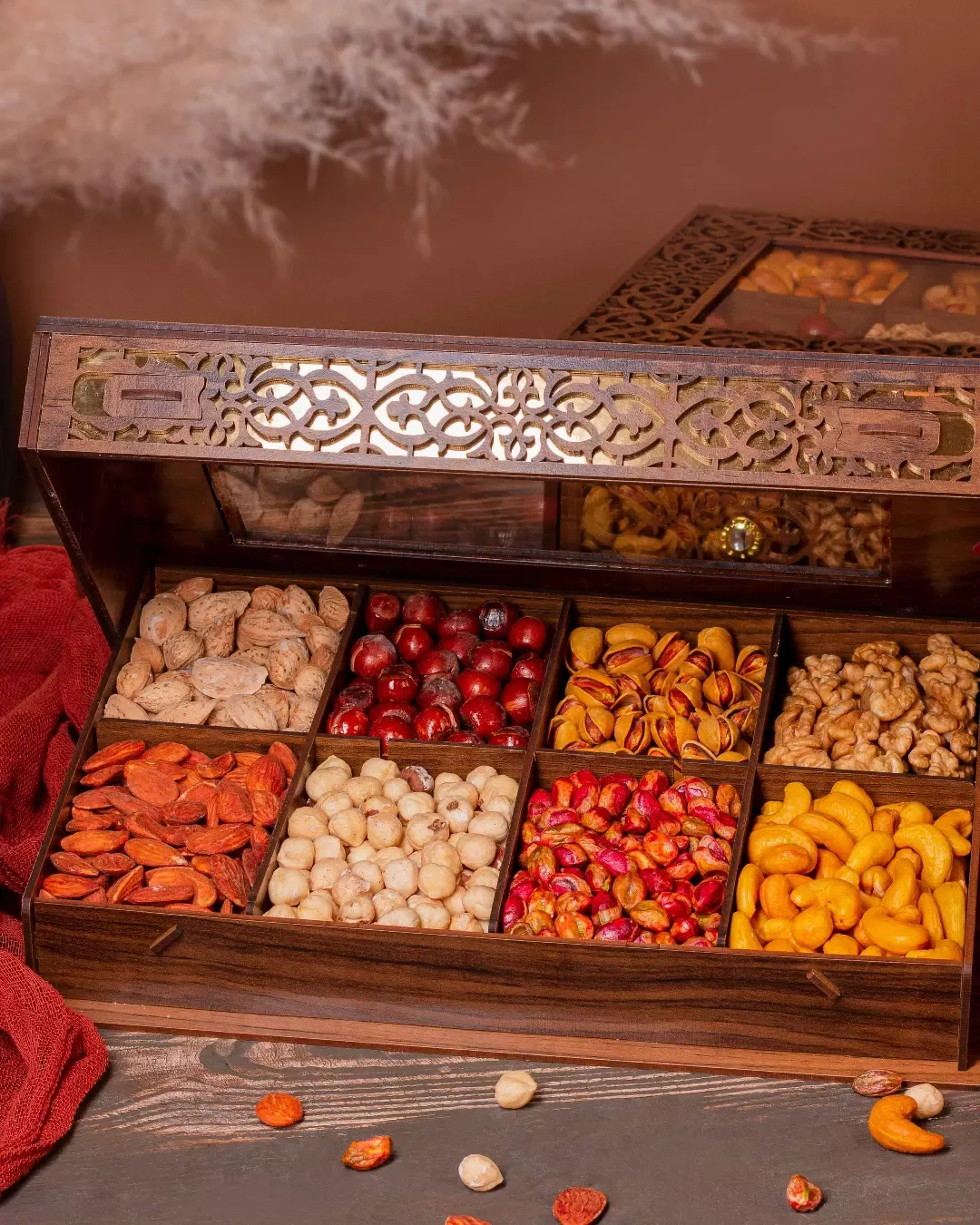 جعبه چوبی آجیل زربار