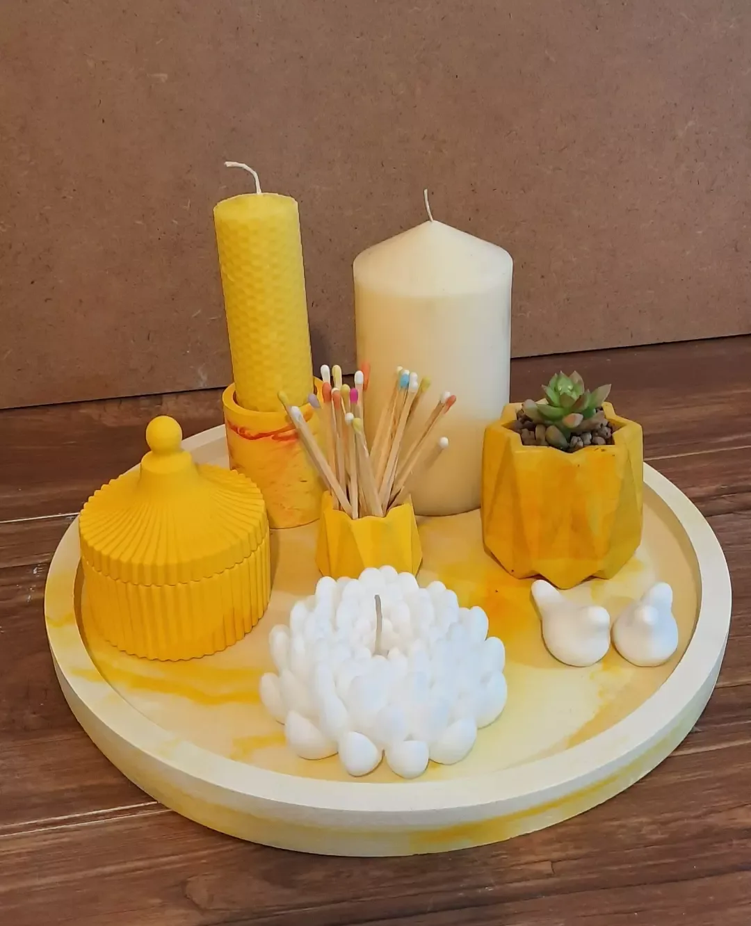 ست دکوراتیو دایره زرد کد ۰۰۴۱ زیما